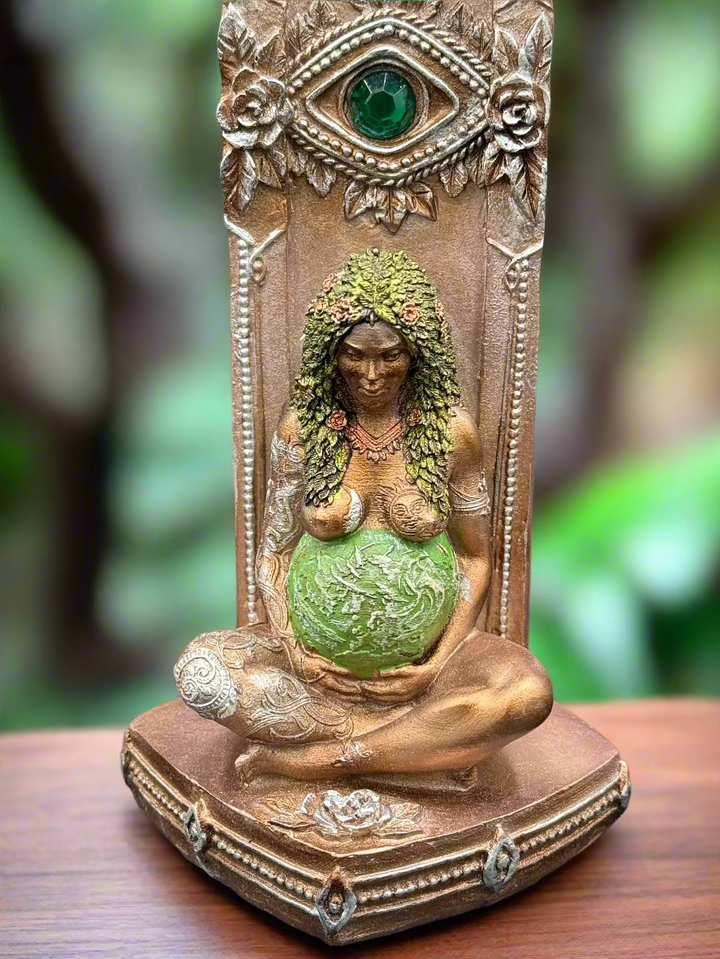 Hand-Painted Mother Gaia Incense Holder
