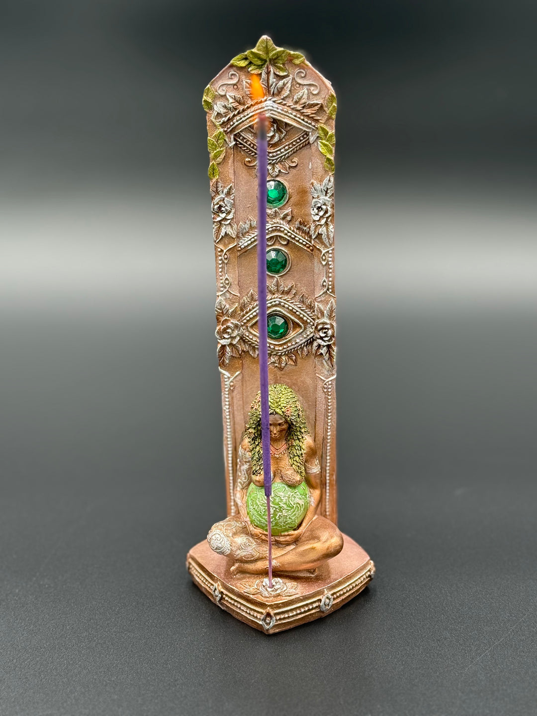 Hand-Painted Mother Gaia Incense Holder