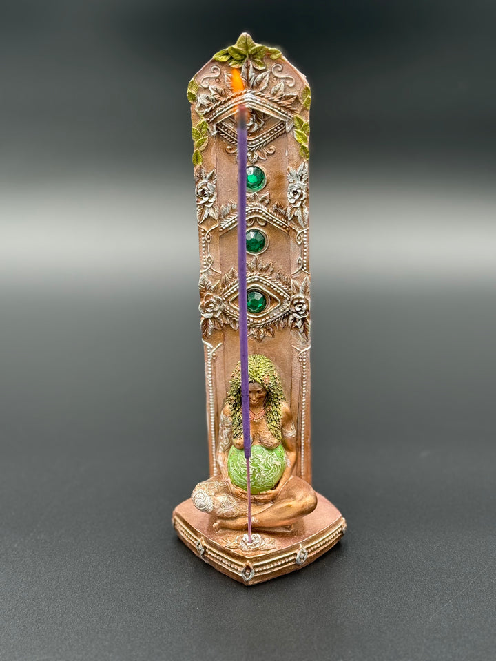 Hand-Painted Mother Gaia Incense Holder