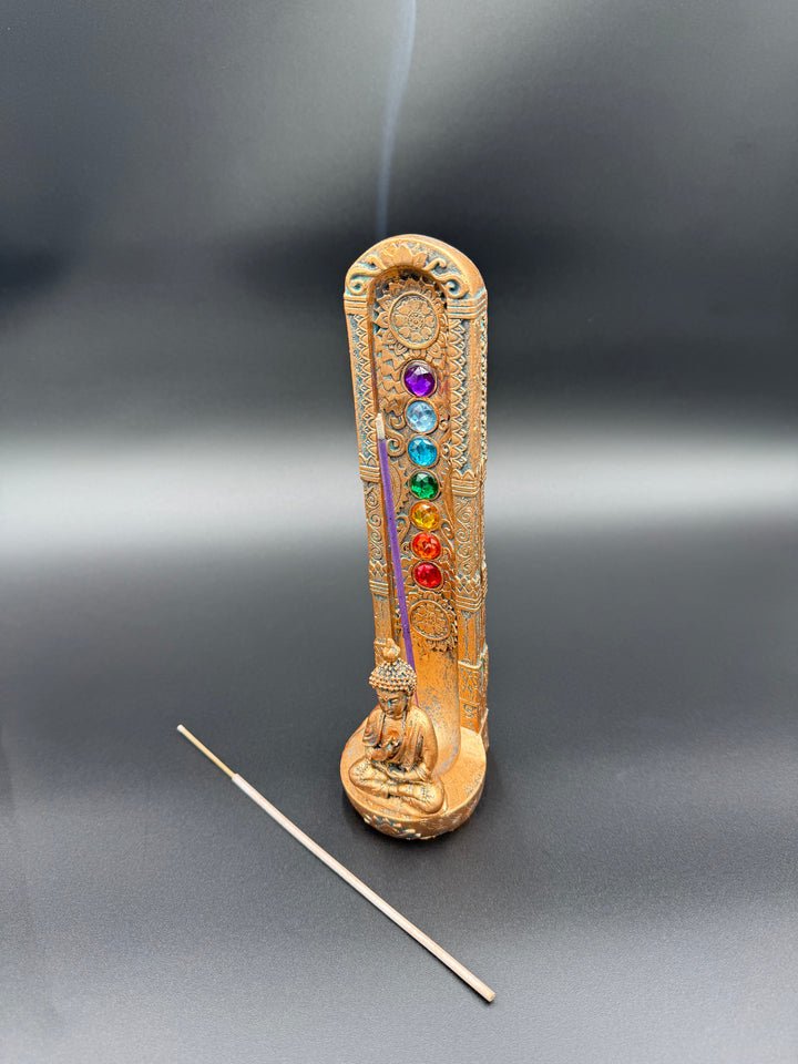 Hand-Painted Ascending Chakras Incense Holder