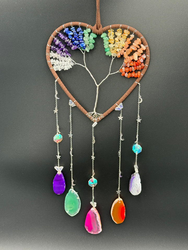 Celestial Harmony 7 Chakra Heart Sun Catcher