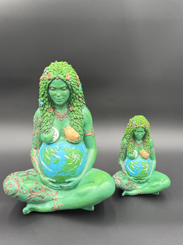 Large/Small Hand-painted "Gaia" Mother Earth Polyresin Statue