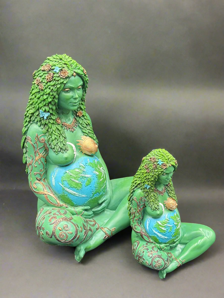 Large/Small Hand-painted "Gaia" Mother Earth Polyresin Statue