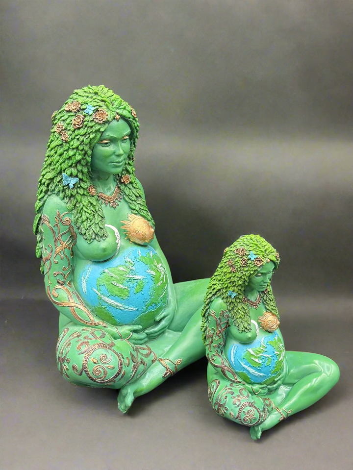 Large/Small Hand-painted "Gaia" Mother Earth Polyresin Statue