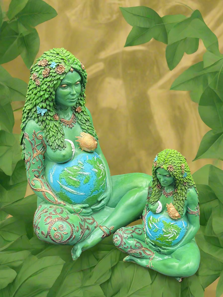 Large/Small Hand-painted "Gaia" Mother Earth Polyresin Statue