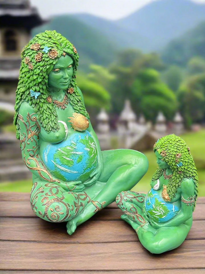 Large/Small Hand-painted "Gaia" Mother Earth Polyresin Statue