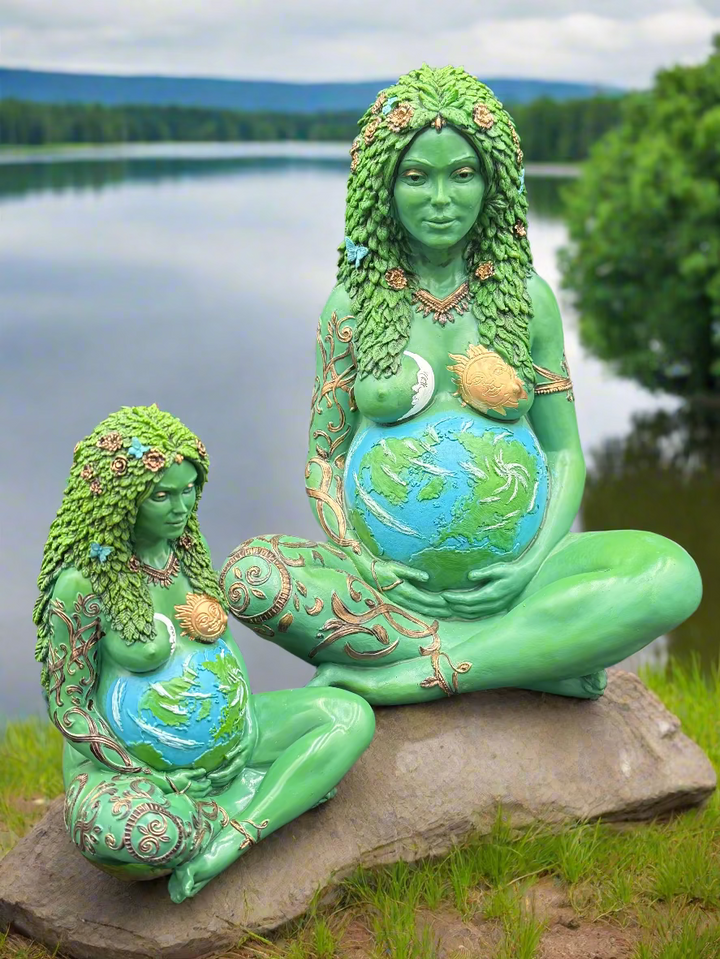 Large/Small Hand-painted "Gaia" Mother Earth Polyresin Statue