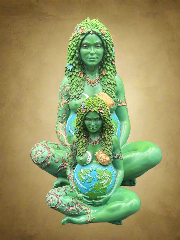 Large/Small Hand-painted "Gaia" Mother Earth Polyresin Statue