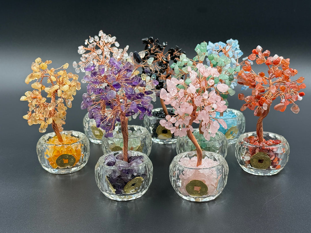 Abundance & Harmony Crystal Tree in Glass Bowl
