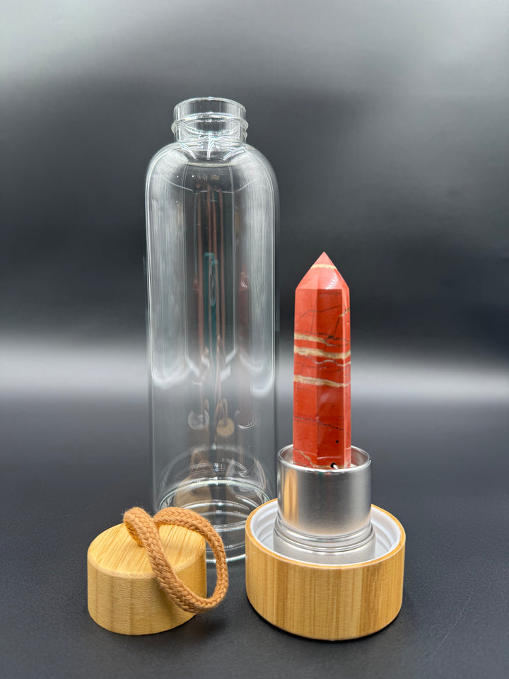 Crystal Infusion Glass & Bamboo Water Bottle