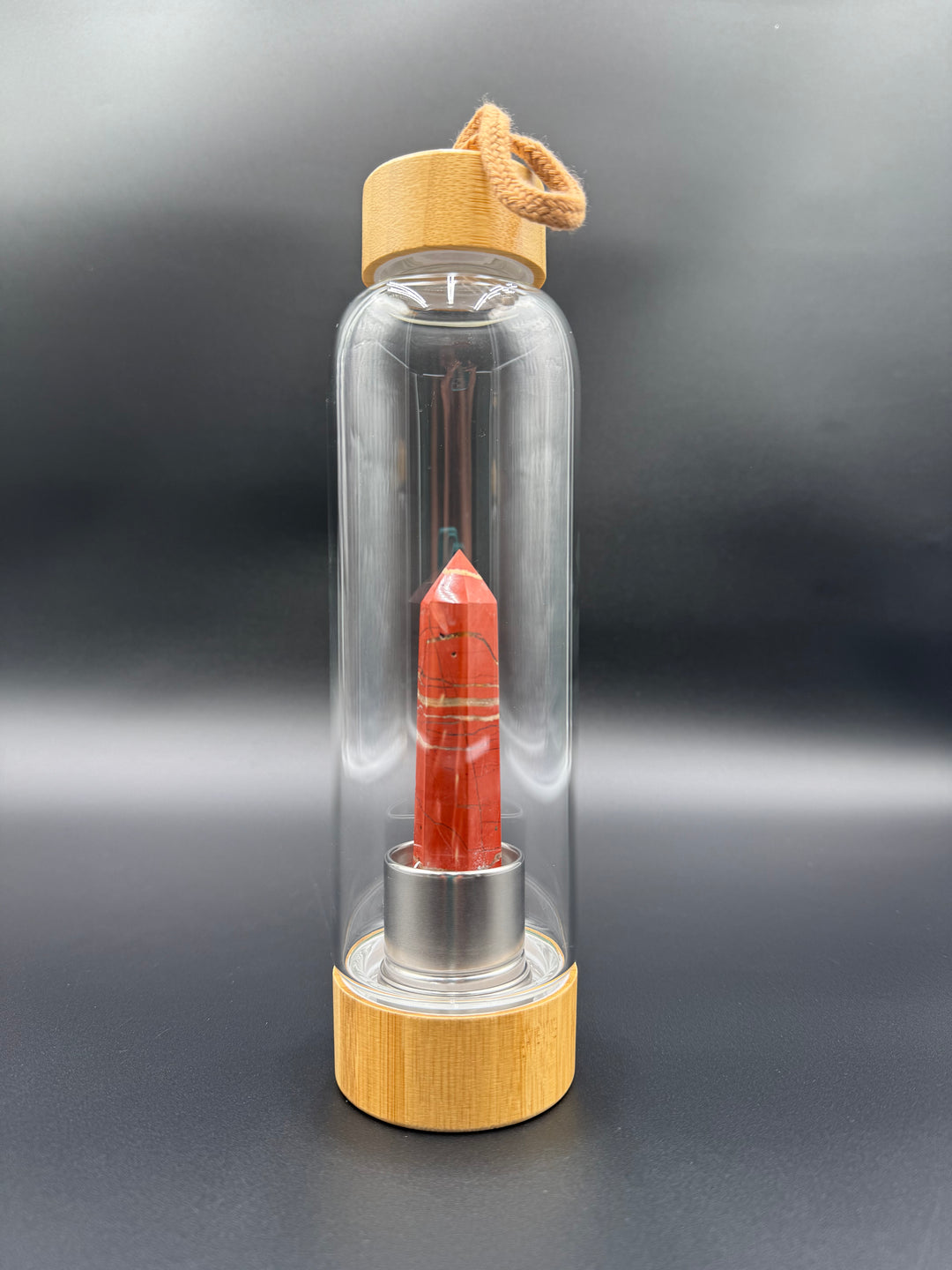 Crystal Infusion Glass & Bamboo Water Bottle