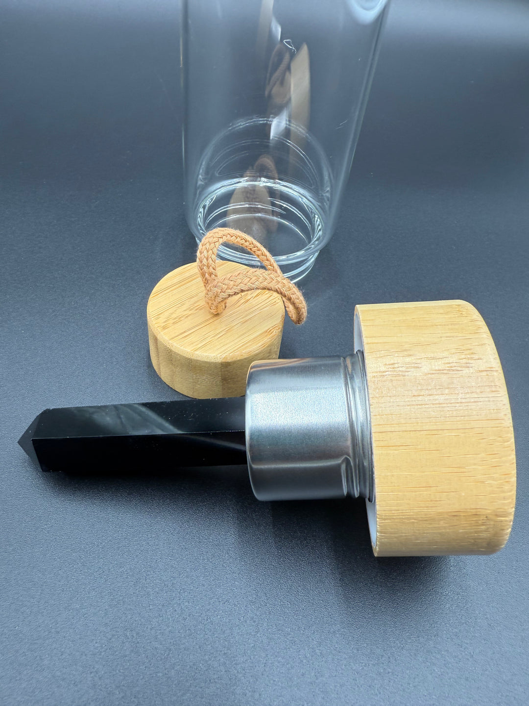 Crystal Infusion Glass & Bamboo Water Bottle