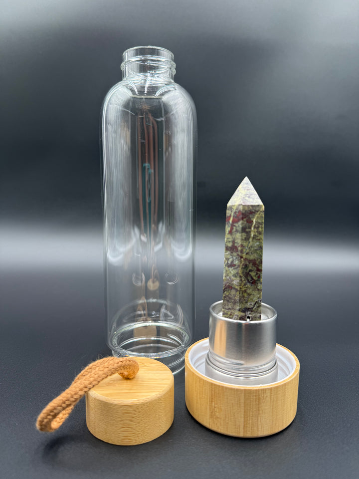Crystal Infusion Glass & Bamboo Water Bottle
