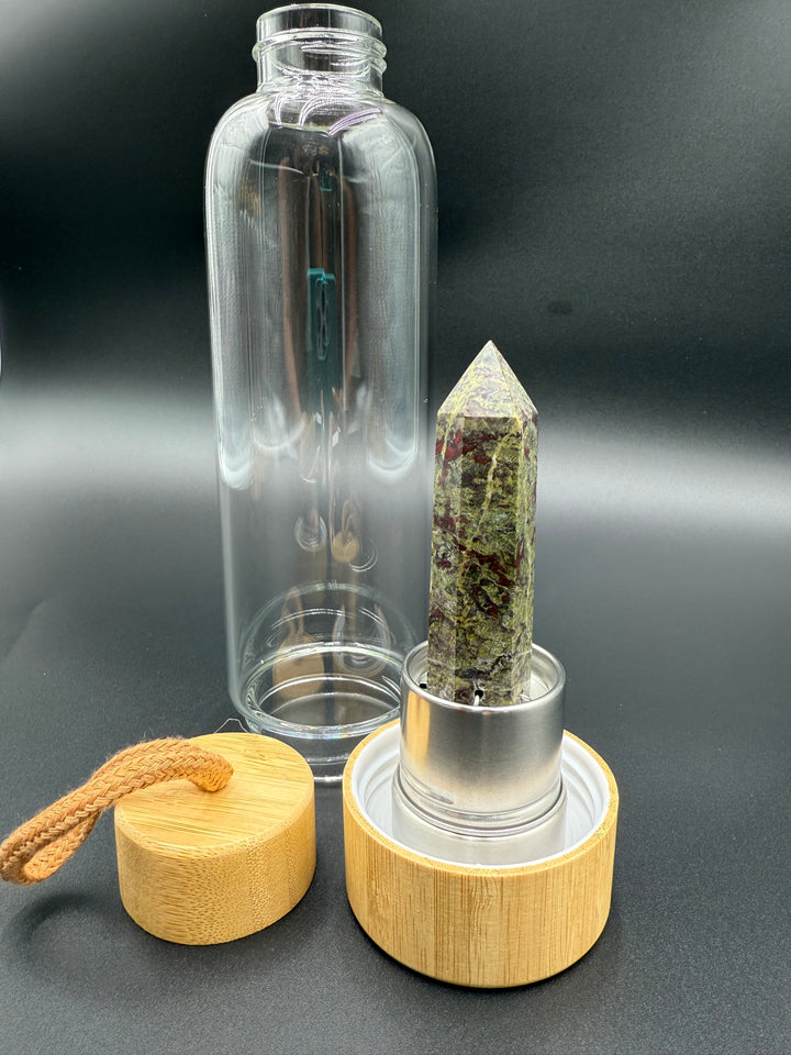 Crystal Infusion Glass & Bamboo Water Bottle