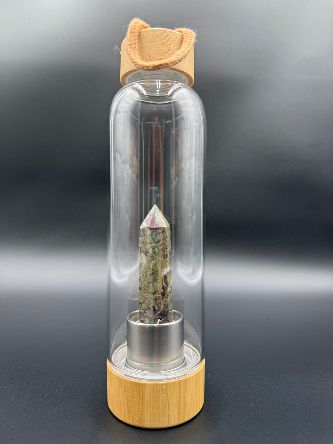 Crystal Infusion Glass & Bamboo Water Bottle