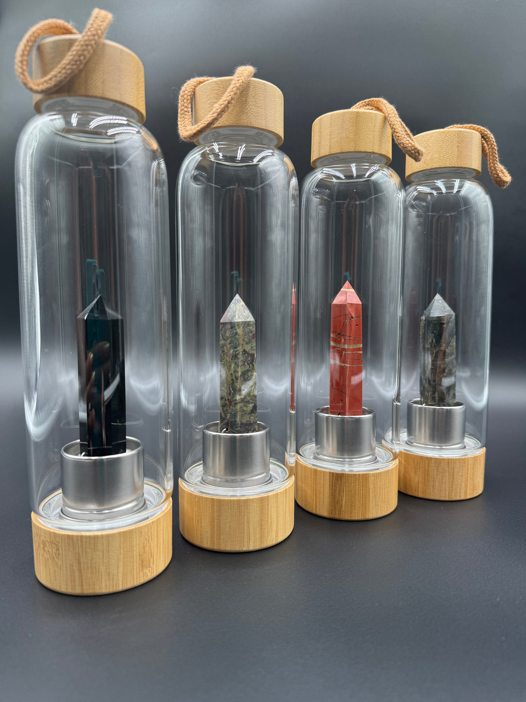 Crystal Infusion Glass & Bamboo Water Bottle