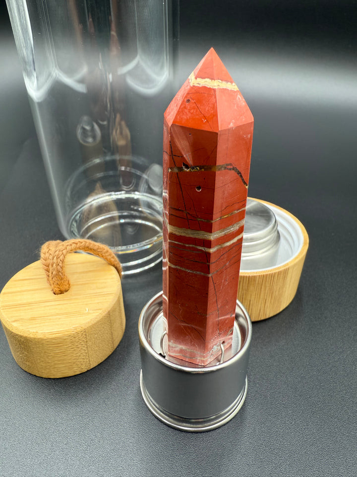 Crystal Infusion Glass & Bamboo Water Bottle