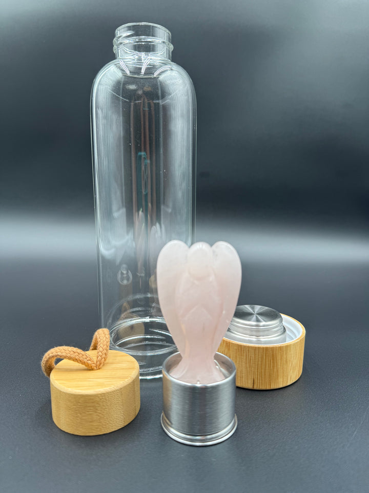 Angel - Crystal Infusion Glass & Bamboo Water Bottle