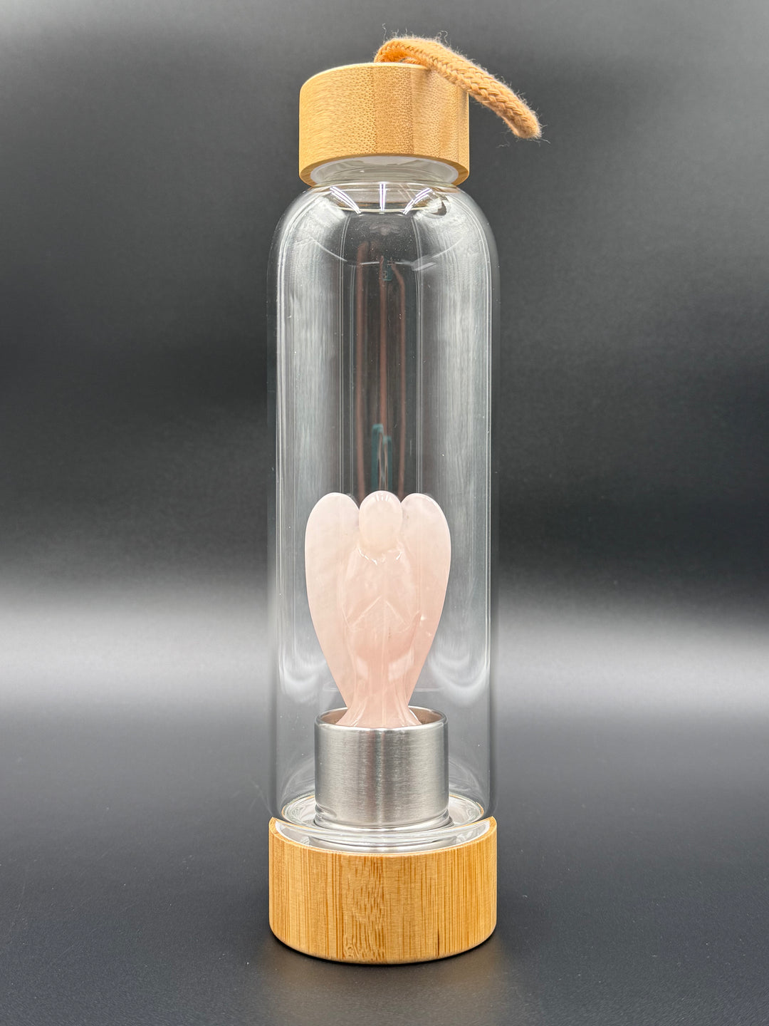 Angel - Crystal Infusion Glass & Bamboo Water Bottle