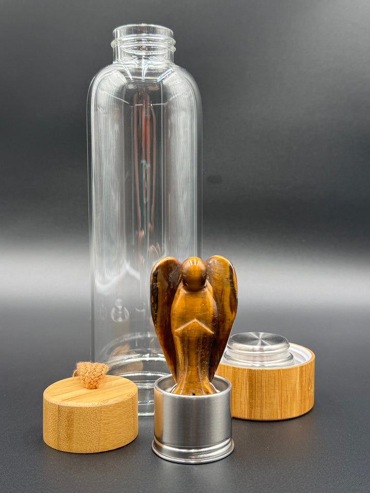 Angel - Crystal Infusion Glass & Bamboo Water Bottle
