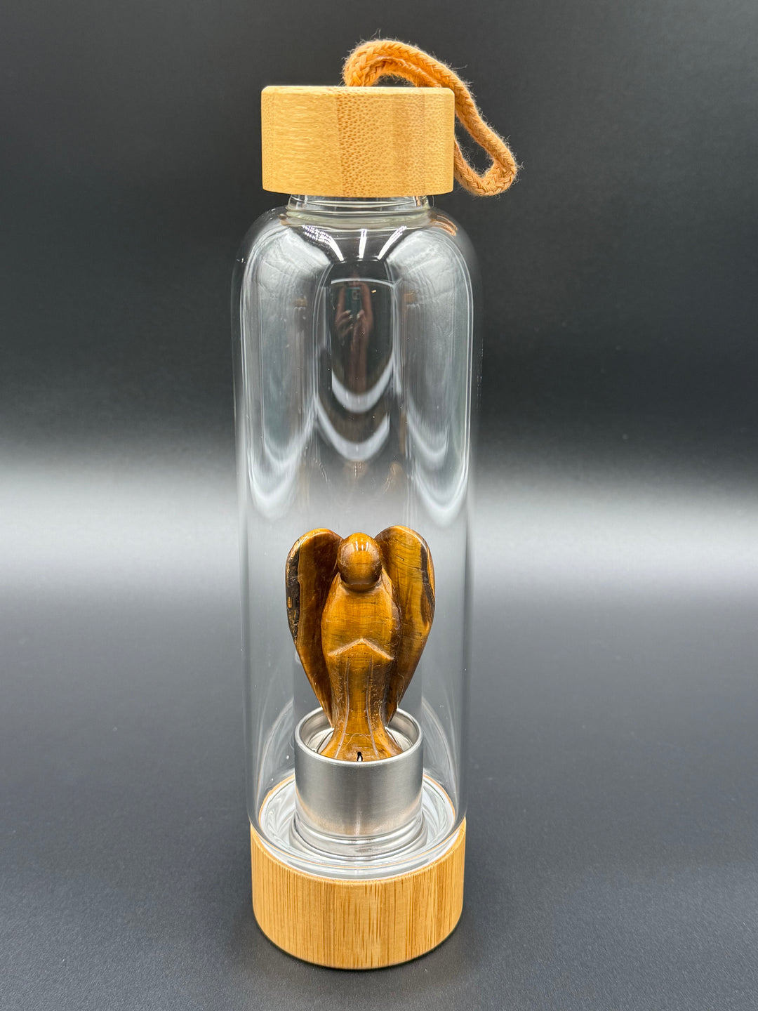 Angel - Crystal Infusion Glass & Bamboo Water Bottle