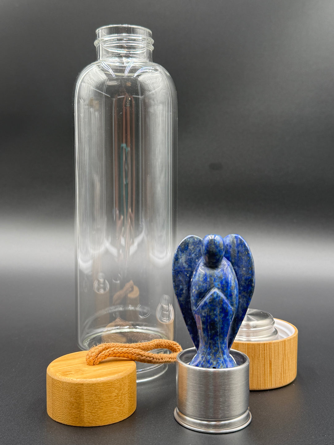 Angel - Crystal Infusion Glass & Bamboo Water Bottle
