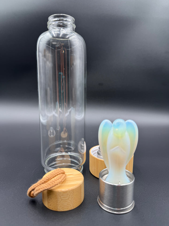Angel - Crystal Infusion Glass & Bamboo Water Bottle