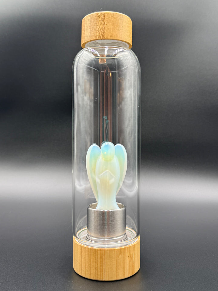 Angel - Crystal Infusion Glass & Bamboo Water Bottle