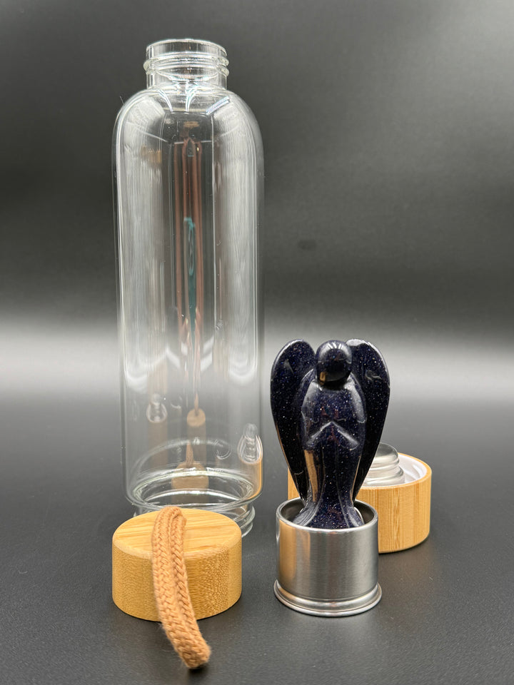 Angel - Crystal Infusion Glass & Bamboo Water Bottle