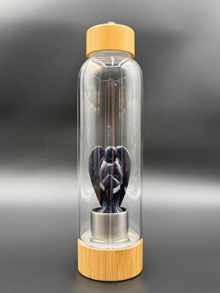 Angel - Crystal Infusion Glass & Bamboo Water Bottle