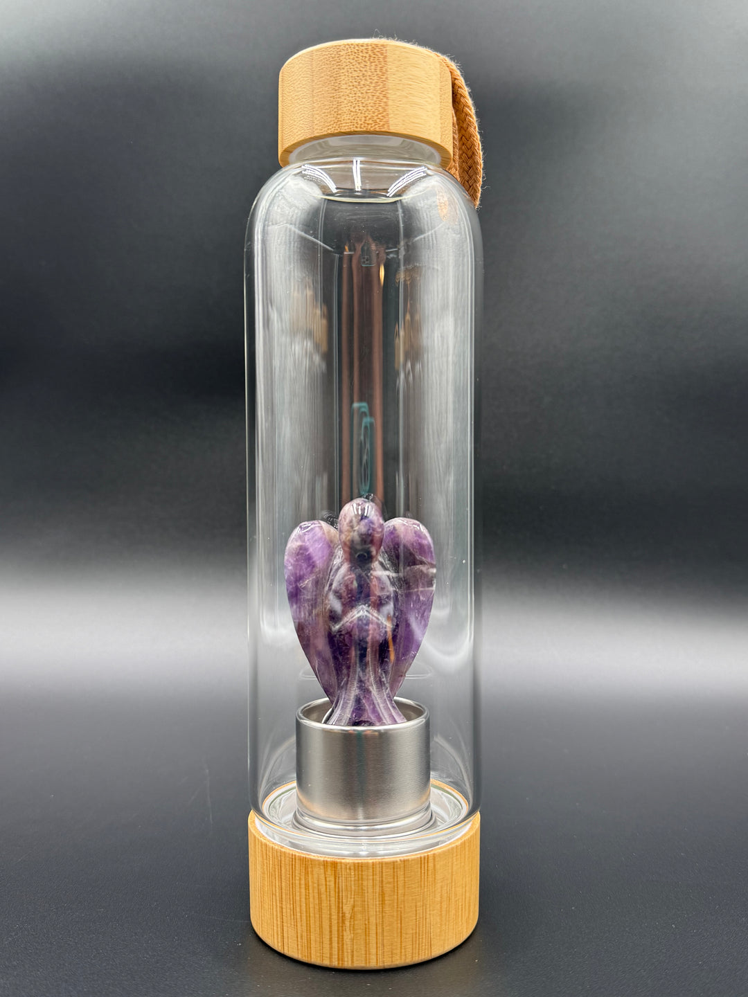 Angel - Crystal Infusion Glass & Bamboo Water Bottle