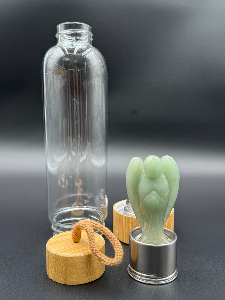 Angel - Crystal Infusion Glass & Bamboo Water Bottle