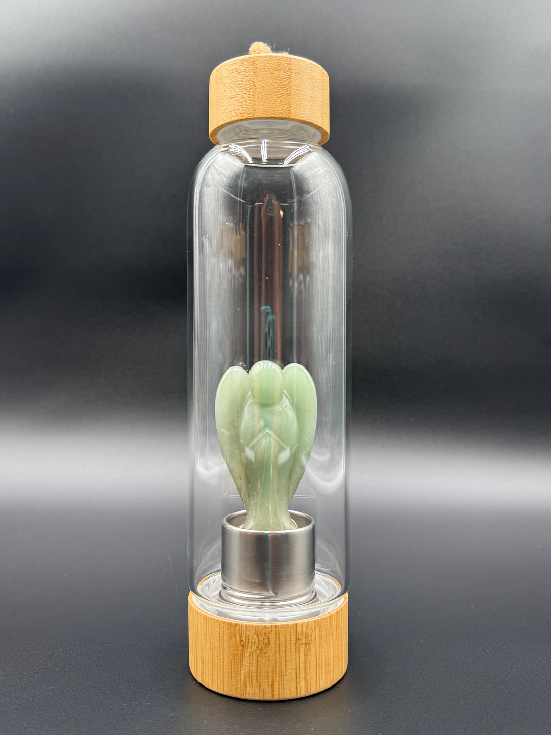 Angel - Crystal Infusion Glass & Bamboo Water Bottle