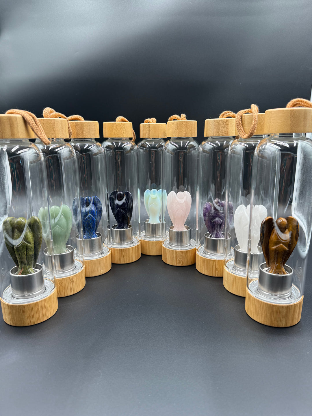 Angel - Crystal Infusion Glass & Bamboo Water Bottle