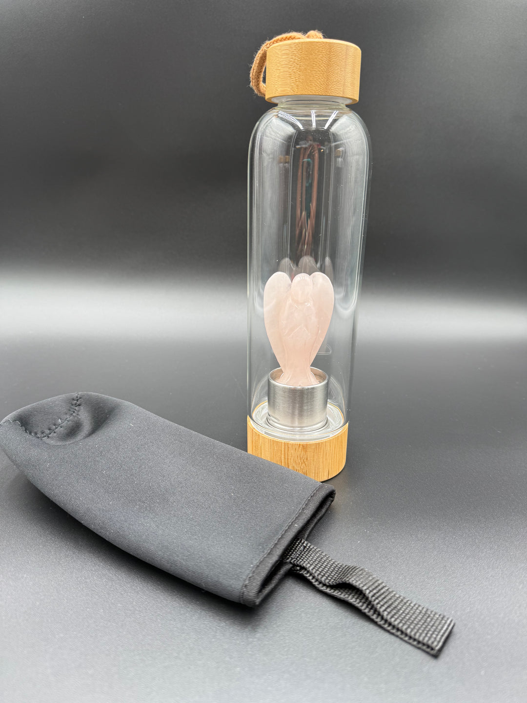 Angel - Crystal Infusion Glass & Bamboo Water Bottle