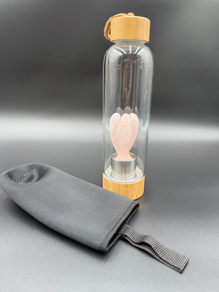 Angel - Crystal Infusion Glass & Bamboo Water Bottle