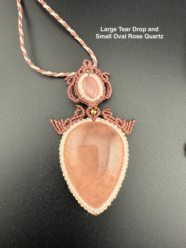 Rose Quartz Self-Love & Heart Healing Macramé Necklace