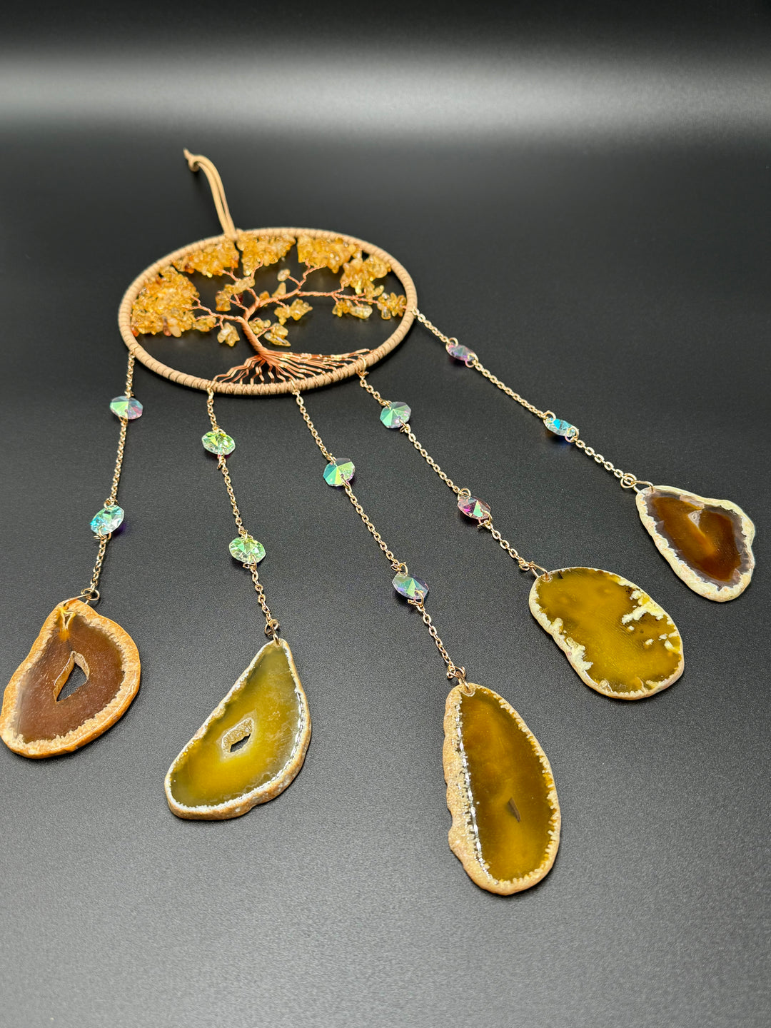 Golden Harmony Tree of Life Dream Catcher