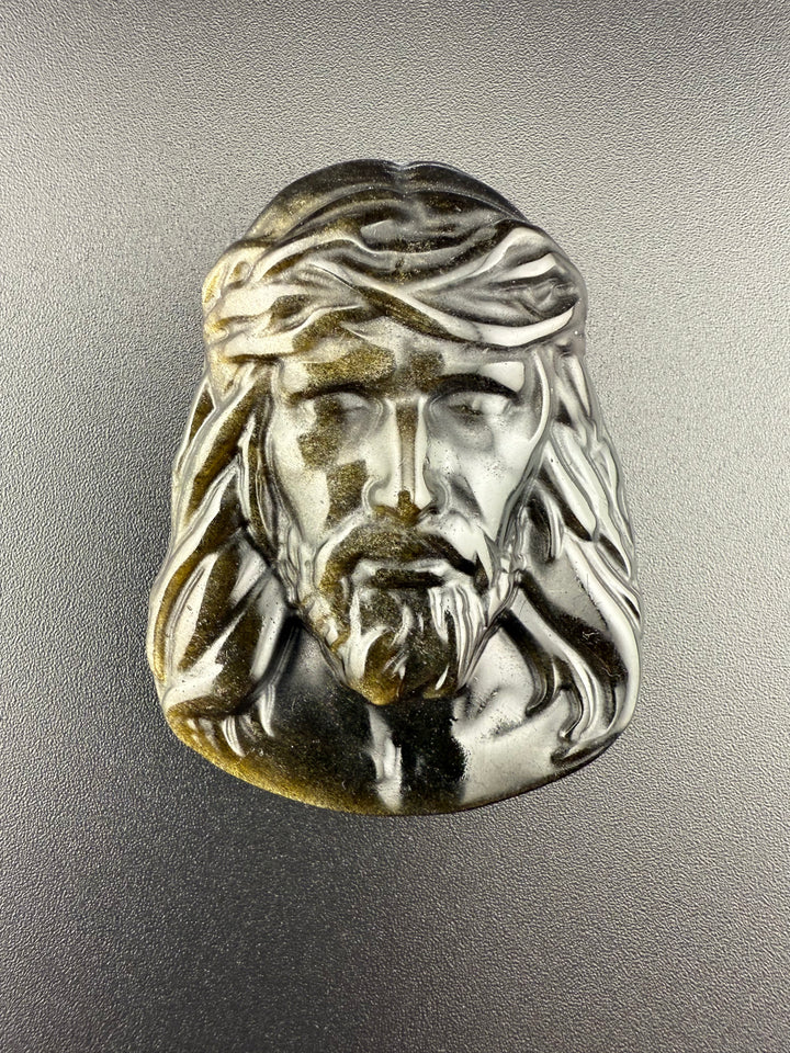 Eternal Grace - Natural Obsidian Jesus Face