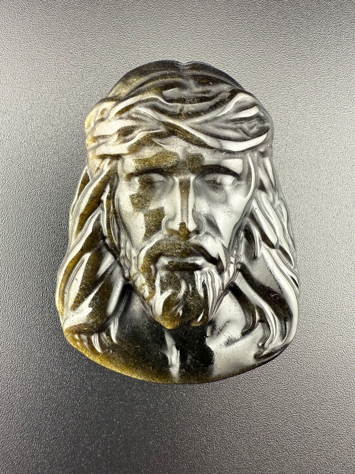 Eternal Grace - Natural Obsidian Jesus Face