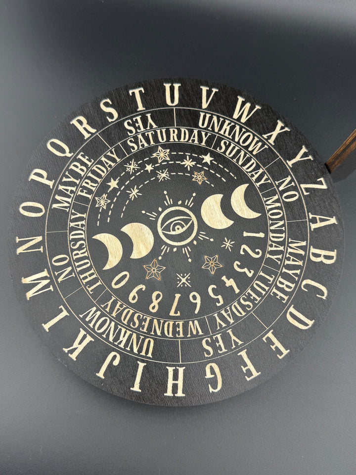 Wooden Pendulum Stand with Celestial Stars & Moon Design