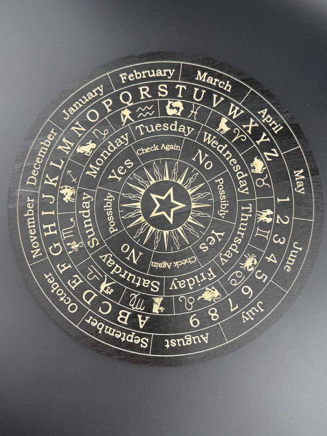 Wooden Pendulum Stand with Celestial Stars & Moon Design