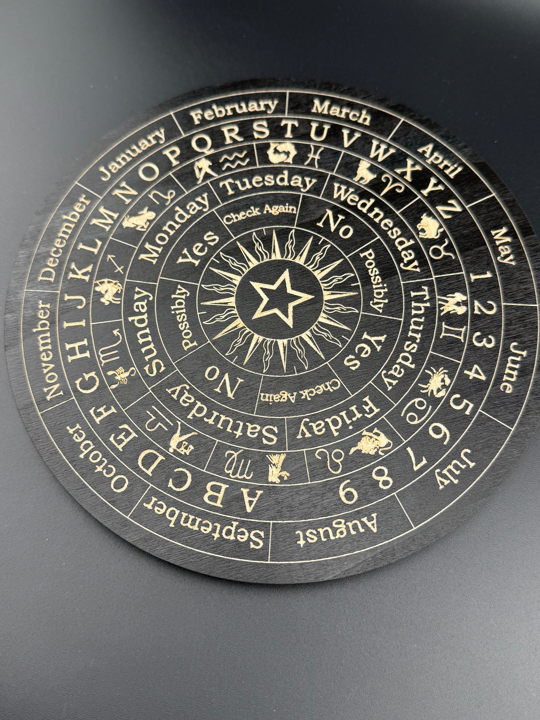 Wooden Pendulum Stand with Celestial Stars & Moon Design