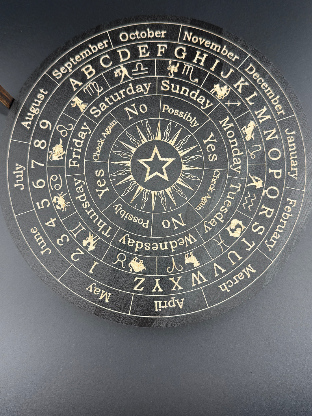 Wooden Pendulum Stand with Celestial Stars & Moon Design