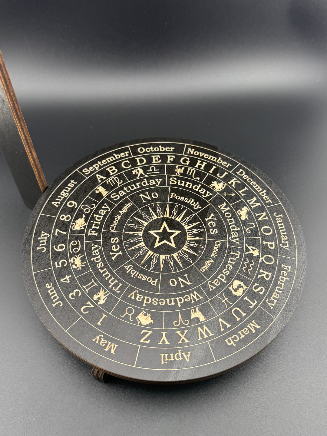 Wooden Pendulum Stand with Celestial Stars & Moon Design