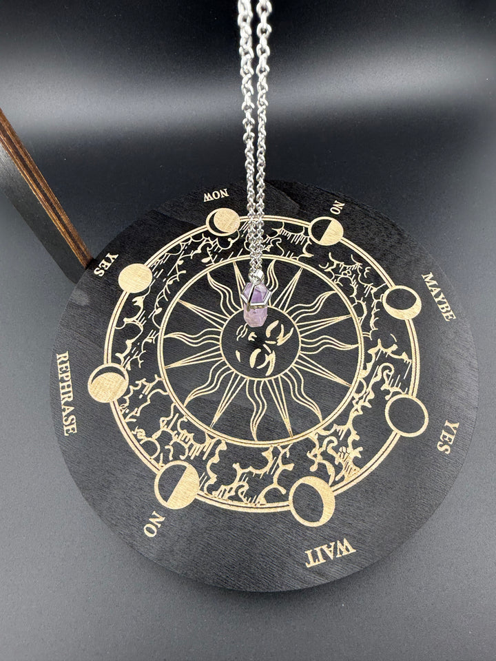 Wooden Pendulum Stand with Celestial Stars & Moon Design