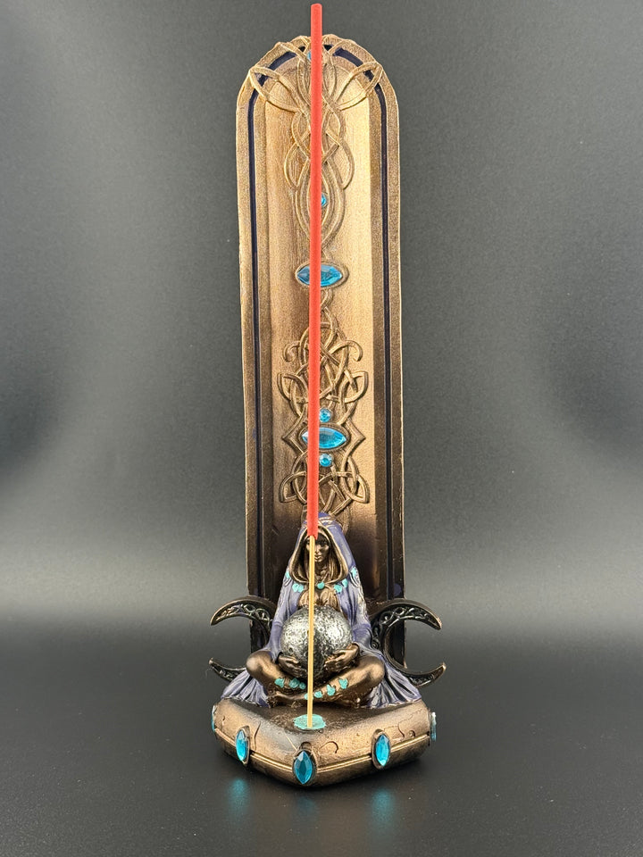 Hand-Painted Triple Moon Goddess Incense Holder (Nemesis Now)