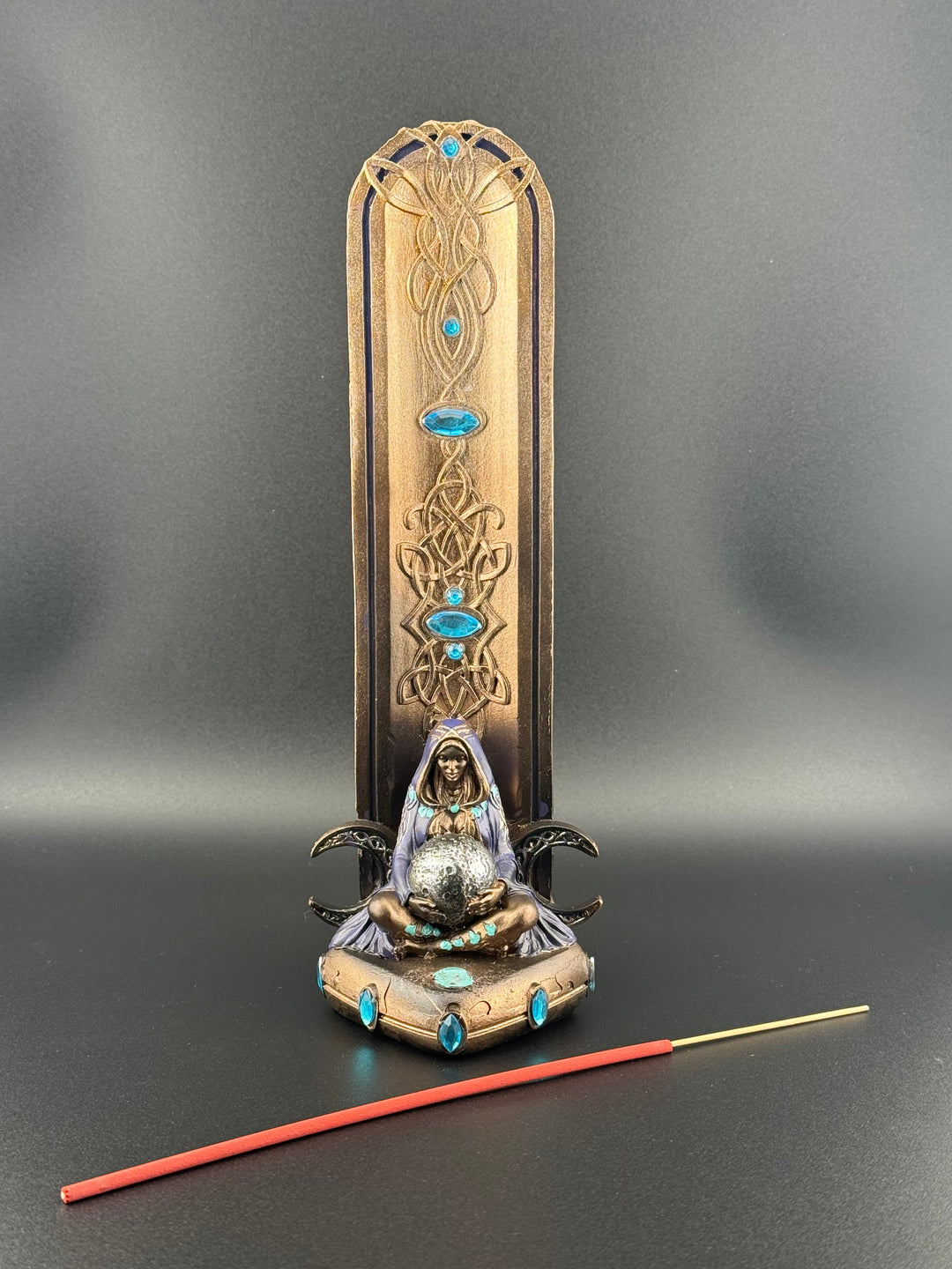 Hand-Painted Triple Moon Goddess Incense Holder (Nemesis Now)