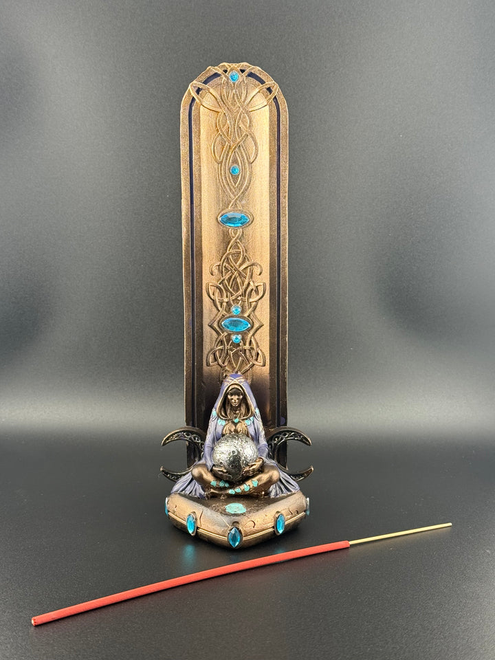 Hand-Painted Triple Moon Goddess Incense Holder (Nemesis Now)