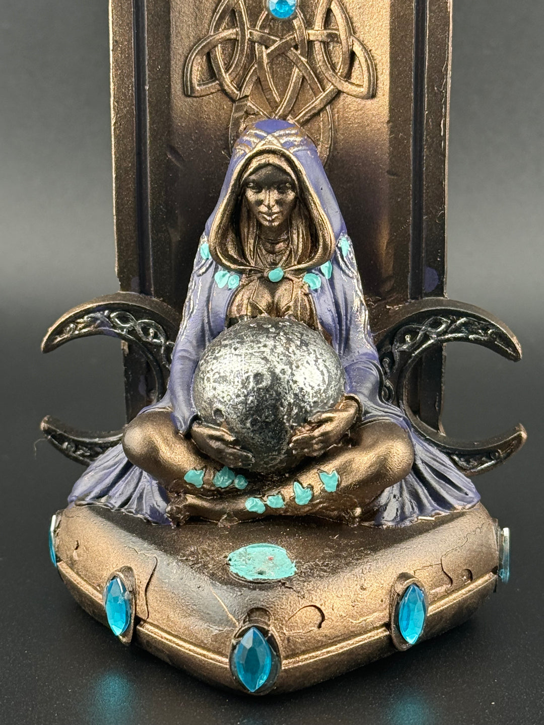 Hand-Painted Triple Moon Goddess Incense Holder (Nemesis Now)